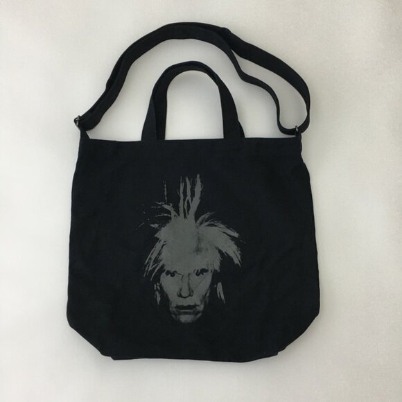 Kaws x Uniqlo 2 way tote bag Black Kaws Andy Warhol Tote Shoulder Bag Shopper - Picture 1 of 16